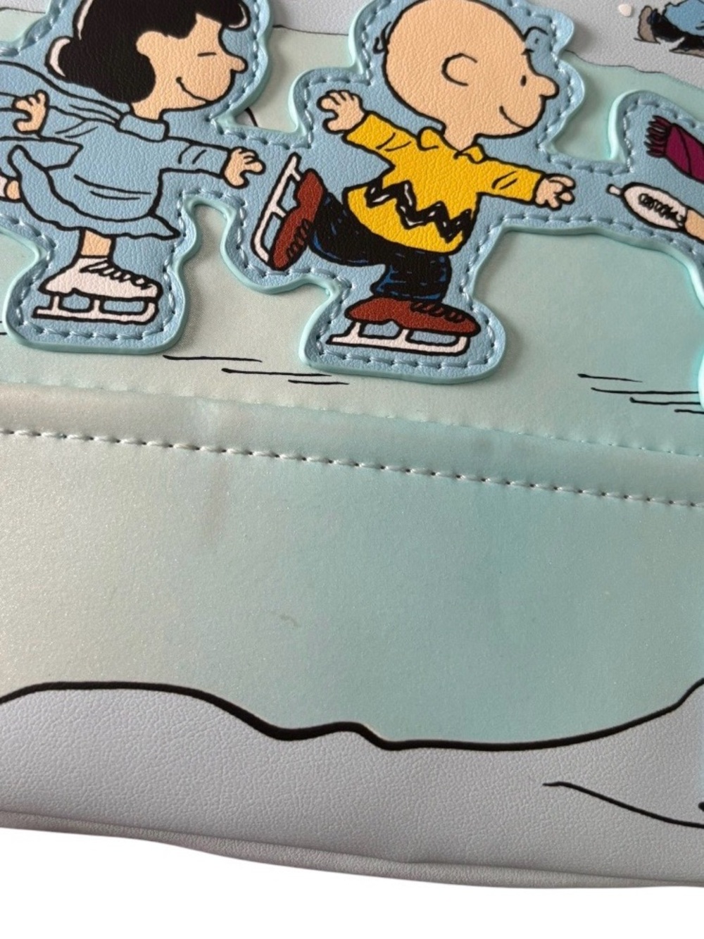 Loungefly Peanuts Charlie Brown Snoopy Ice Skating Winter Snow Mini Backpack - Picture 11 of 11